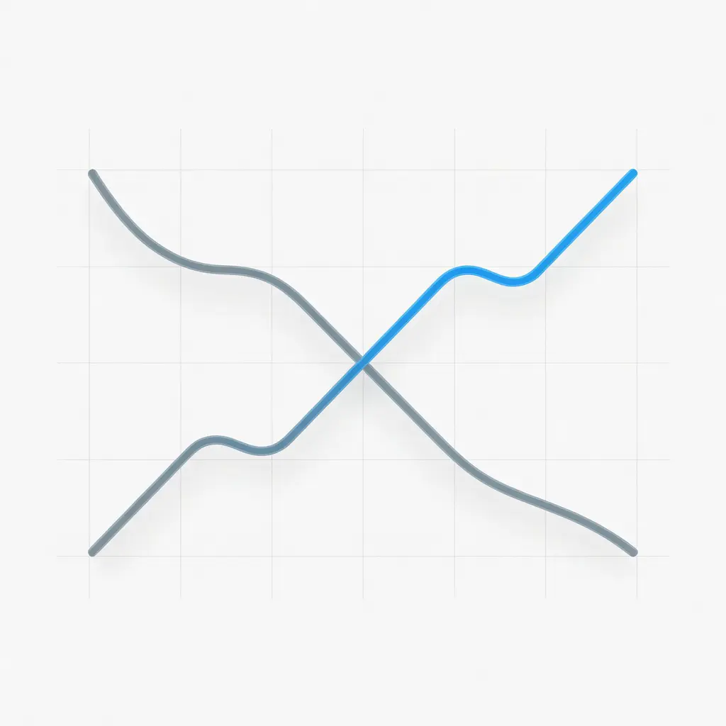 Abstract graph showing declining reader confidence in casino review websites alongside increasing regulatory scrutiny over a five-year period